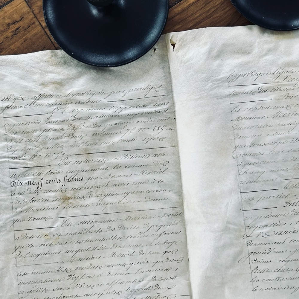 ***SOLD***1787 French Vellum Parchment Handwritten Manuscript Legal Document - Picture 8 of 12